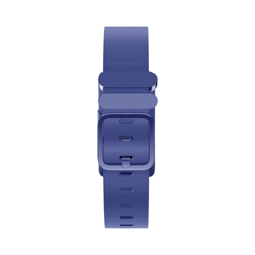 Silicone Strap, dark blue, on a watch, direct front view