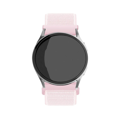 Nylon Strap, light pink, on a watch, direct front view