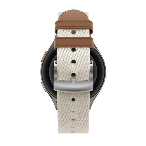 Bandz Fossil Gen 5e - 42mm Leather Hybrid Strap 'Easy Fit' (Beige/Brown)
