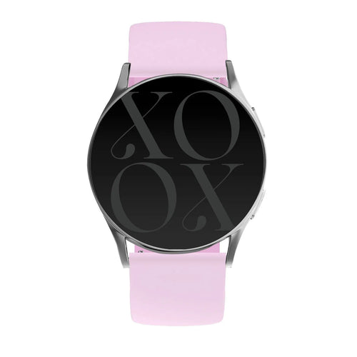 Silicone Strap, bright pink, on a watch, direct front view