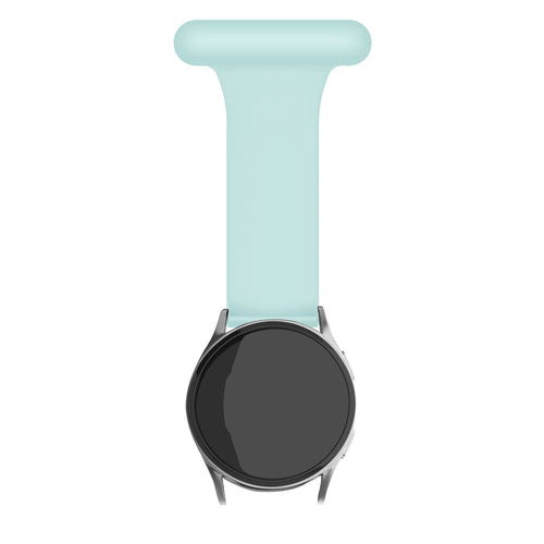 Silicone Nurse Fob, light green, on a watch, direct front view