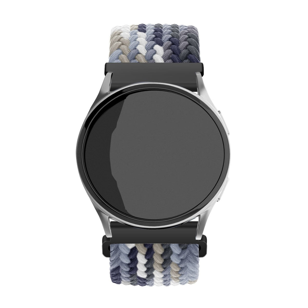 Nylon Adjustable Braided Strap, on a watch, direct front view