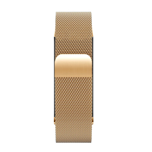 Milanese Loop Strap, rose gold, on a watch, direct front view