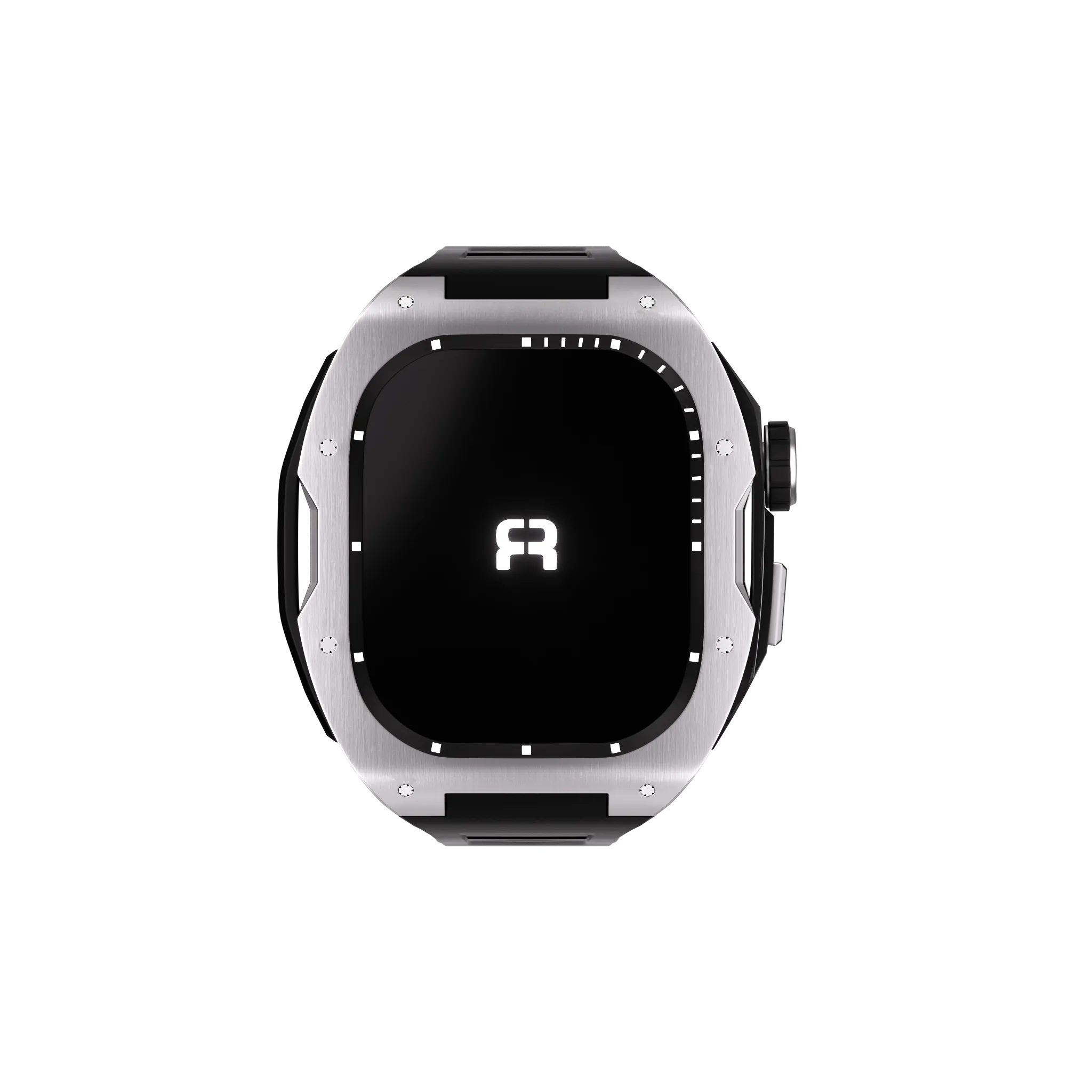 Reqior Apple Watch 45mm Hülle mit integriertem Gummi-Armband (Silber)