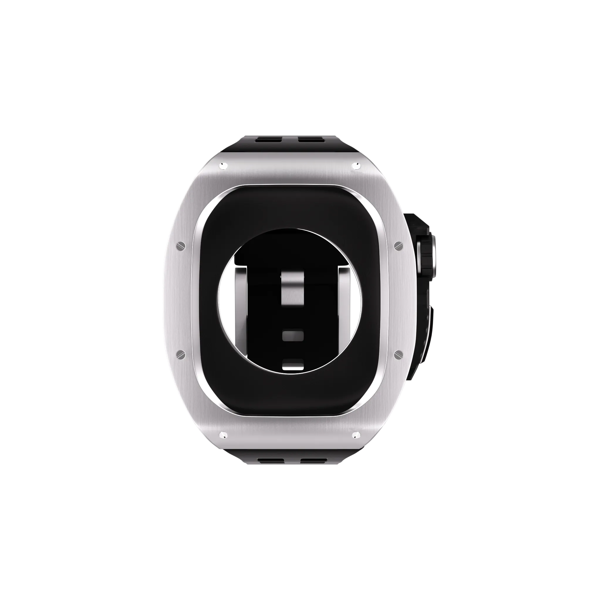 Reqior Apple Watch 45mm Polymer and Metal Case with Rubber Strap (Silver)