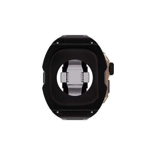 Reqior Apple Watch Ultra Case with Rubber Strap (Black/Rose Gold)