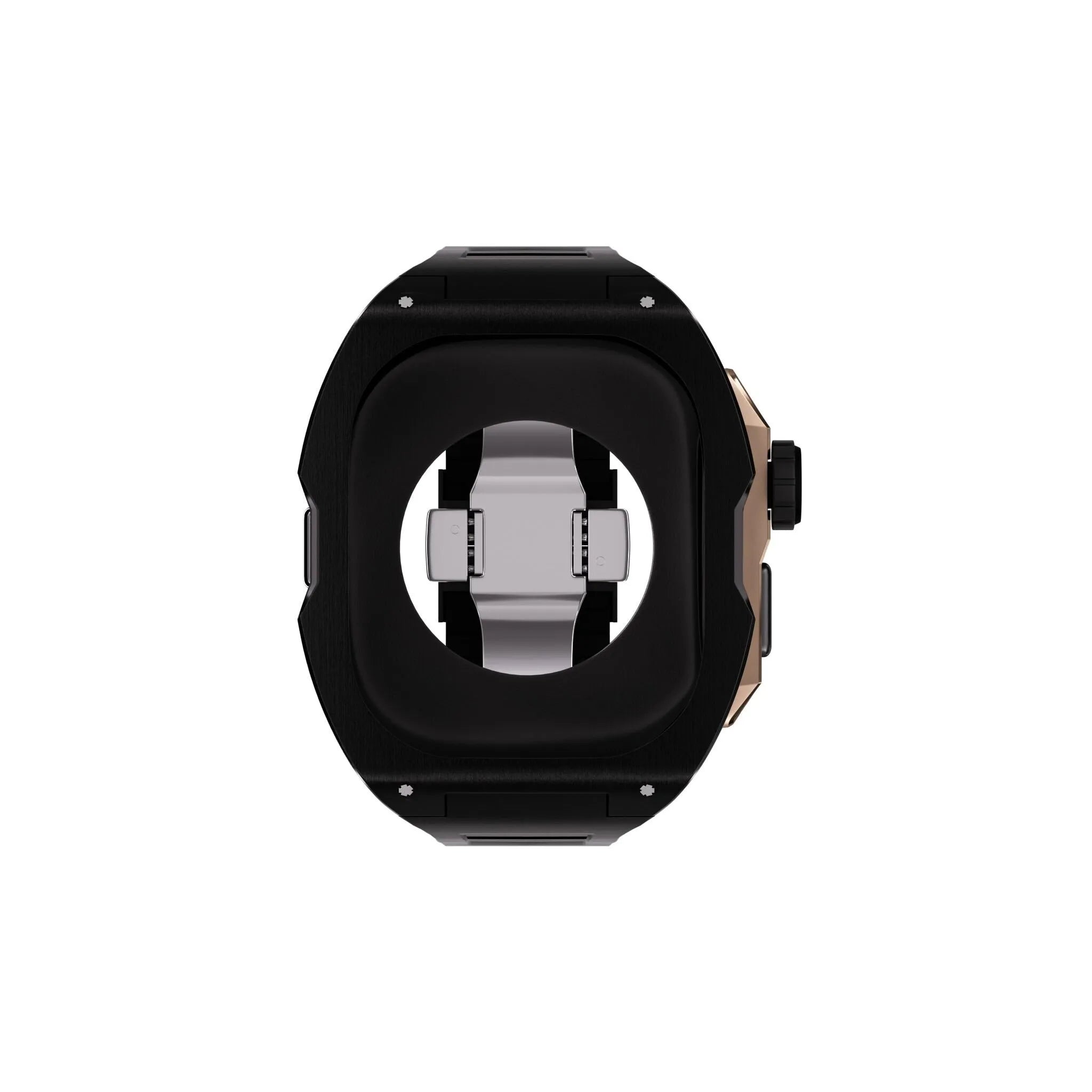 Reqior Funda con correa de goma Apple Watch Ultra (negro/rosa dorado)
