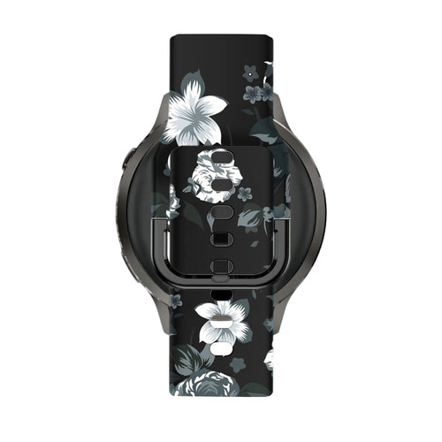 Bandz Garmin Forerunner 265s Silicone Strap 'Grey Flower'