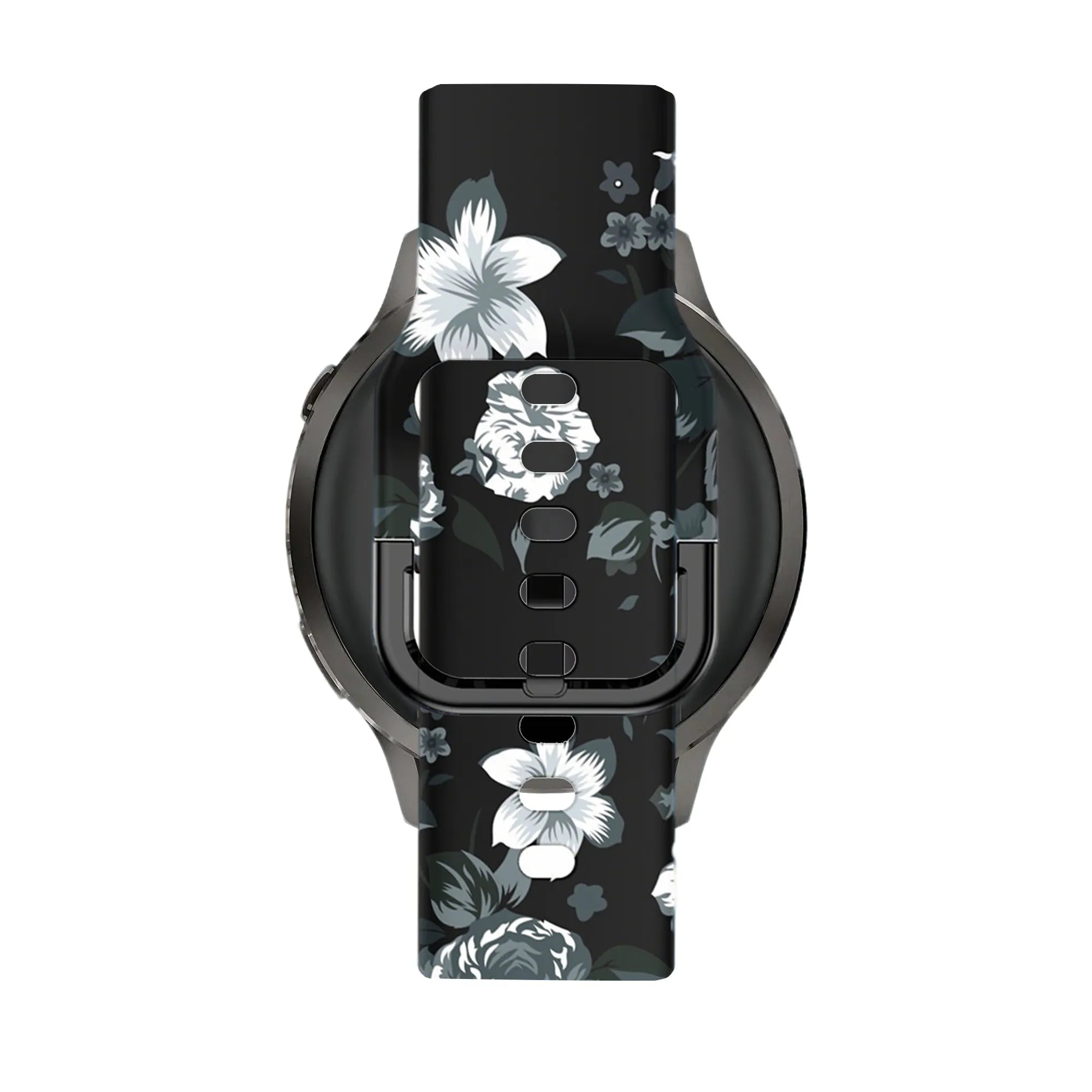 Bandz Garmin Forerunner 265s Silicone Strap 'Grey Flower'
