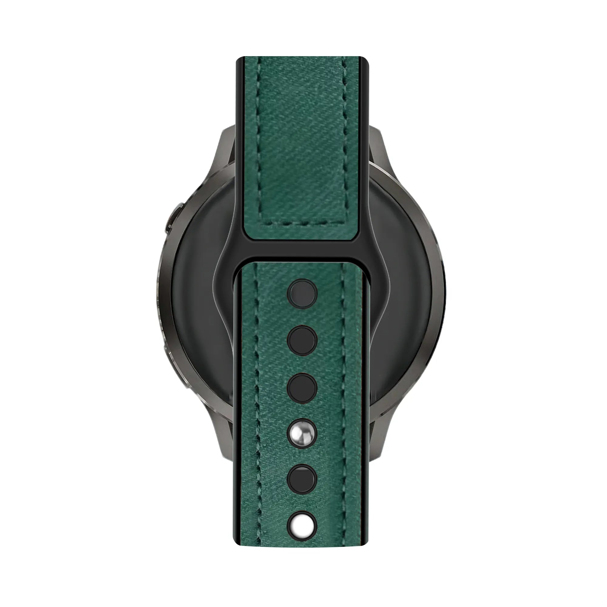 Bandz Garmin Forerunner 570 - 47mm lederen band 'Hybrid' (groen)
