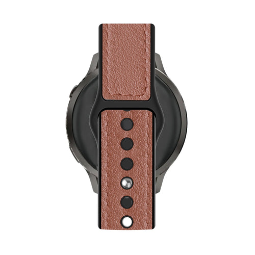 Bandz Garmin Venu 2 Leather Strap 'Hybrid' (Brown)