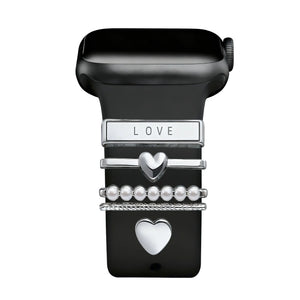 Correa Charm - 'Corazones' (plateado)