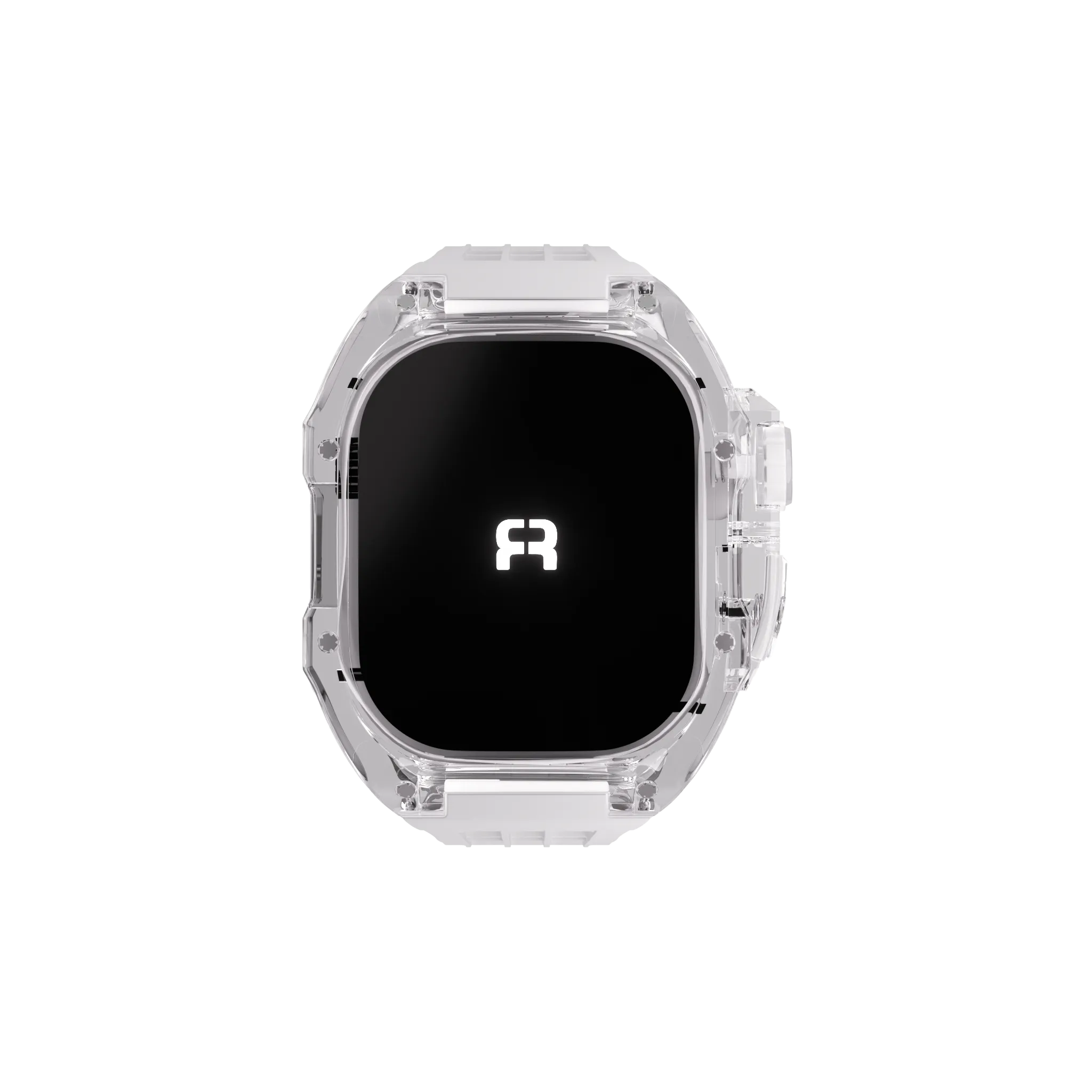 Reqior Apple Watch 45mm Polymer Hülle mit integriertem Gummi-Armband (Transparent)