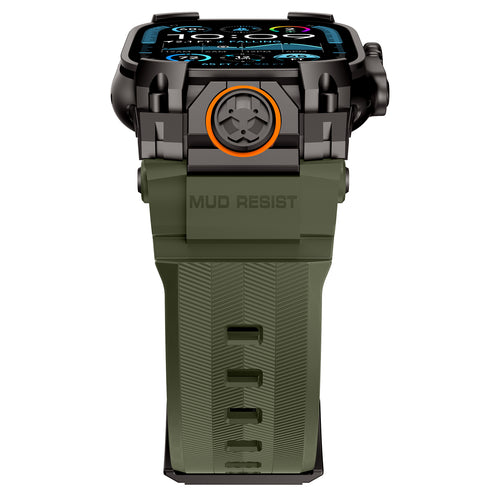 Apple Watch Ultra 'Four Claw' Silicone Strap (Green with Black)