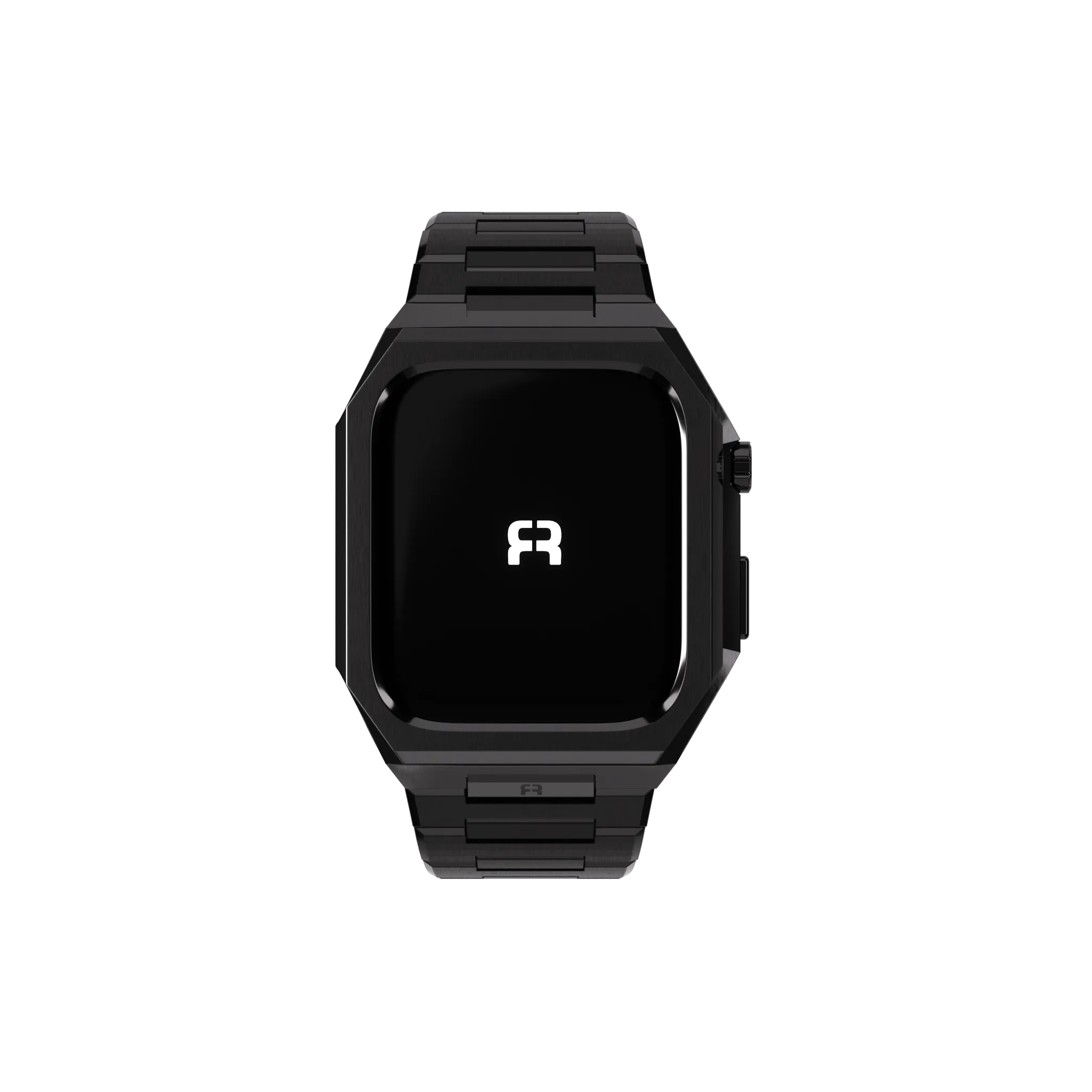 Reqior Apple Watch 45mm Hülle mit integriertem Stahlarmband 'Nautilus' (Schwarz)