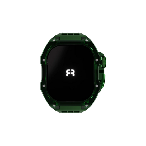 Reqior Apple Watch 45mm polymer case met rubberen band (groen)