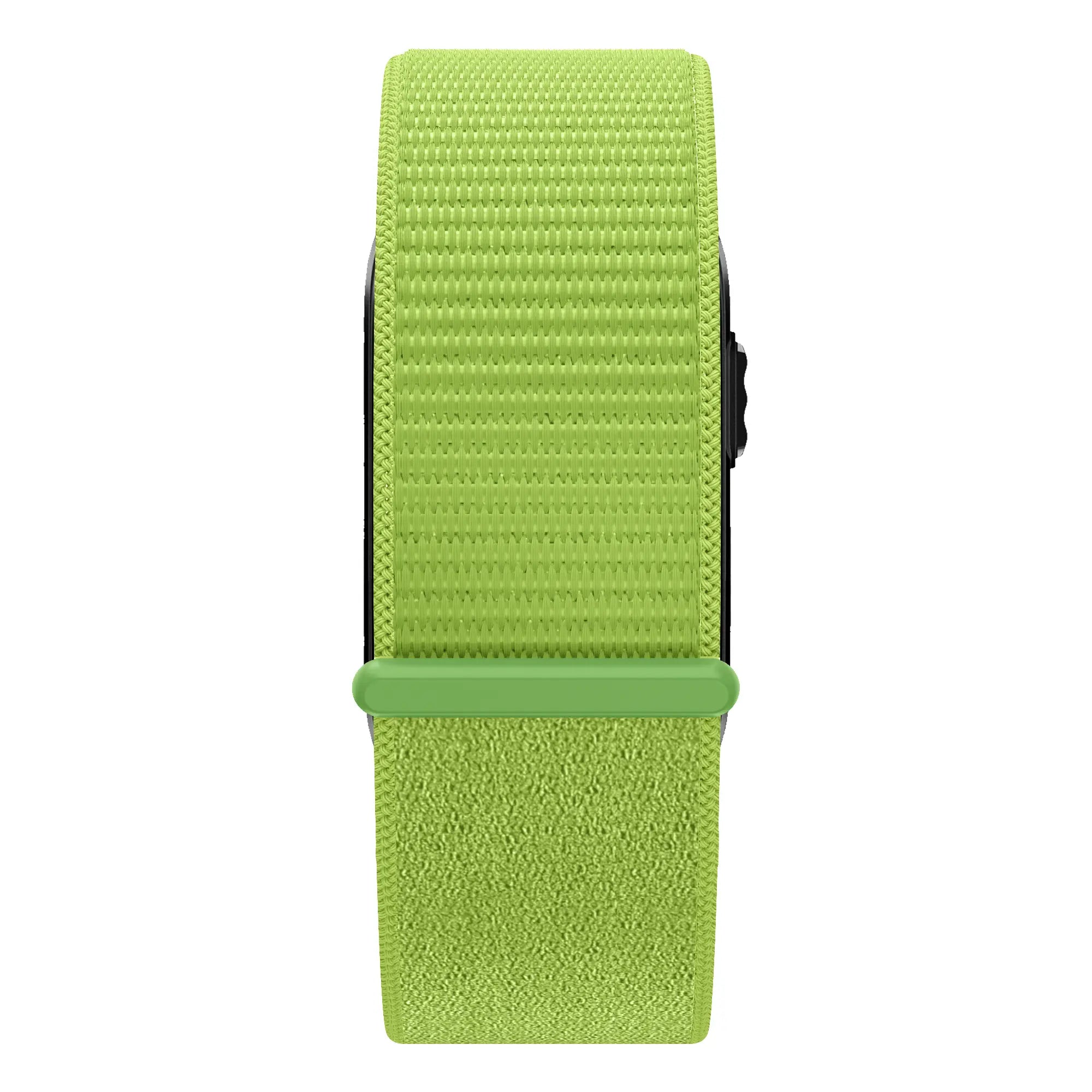 Nylon Strap 'Classic', lime, on a watch, direct front view