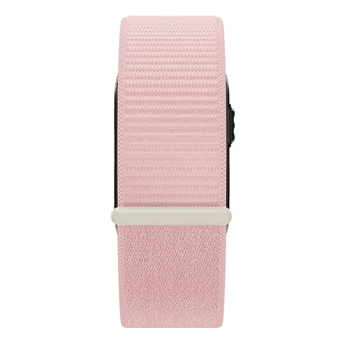 Nylon Strap 'Classic', light pink, on a watch, direct front view