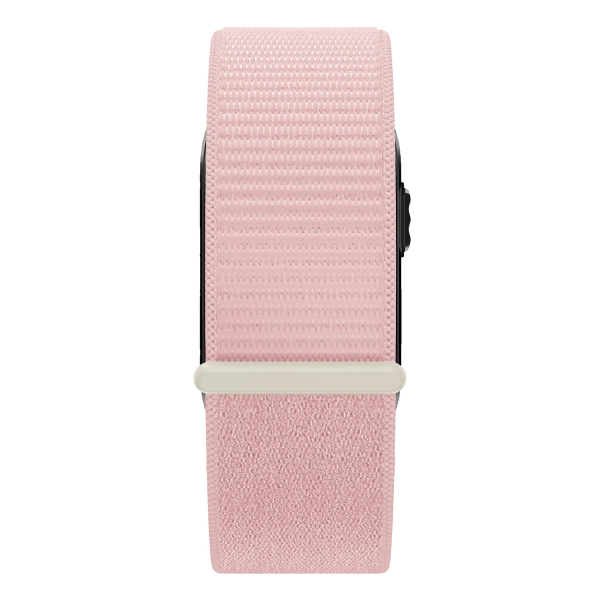Nylon Strap 'Classic', light pink, on a watch, direct front view