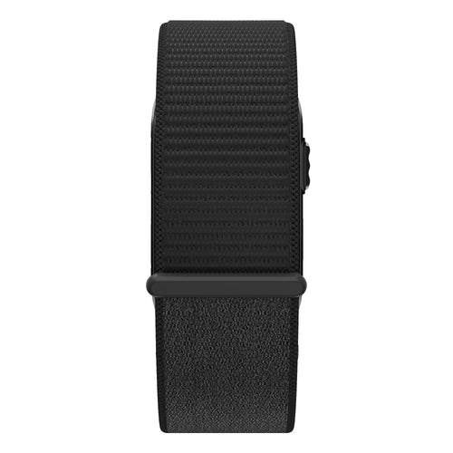 Nylon Strap 'Classic', rock black, on a watch, direct front view