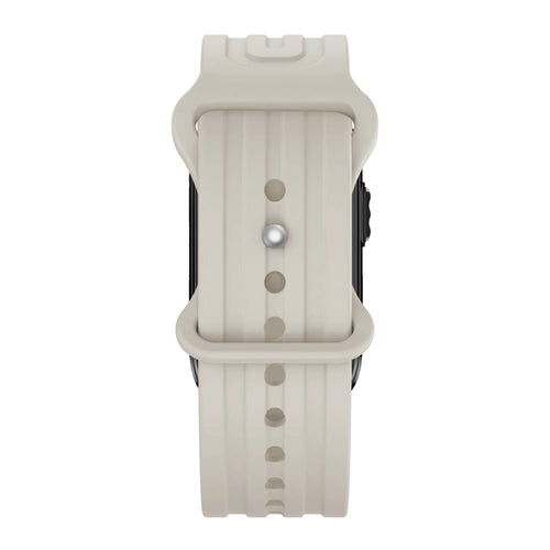 Silicone Strap 'Classic', starlight, on a watch, direct front view
