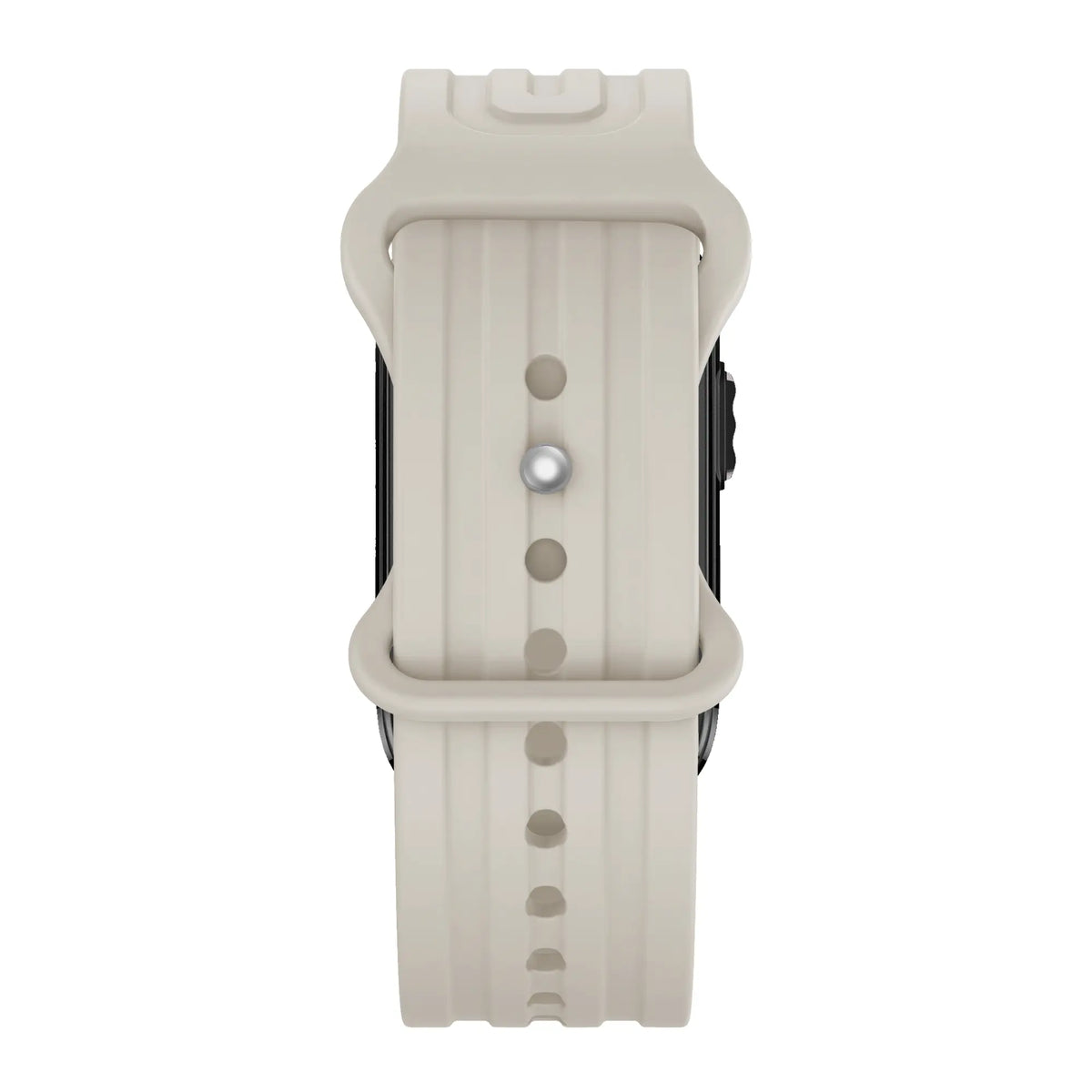 Silicone Strap 'Classic', starlight, on a watch, direct front view