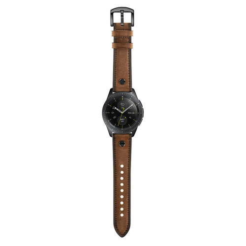 Amazfit Balance 2 Verschraubtes Lederarmband (Dunkel Braun)