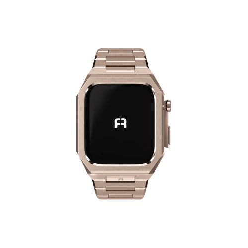 Reqior Apple Watch 45mm Case with Steel Strap 'Nautilus' (Rose Gold)