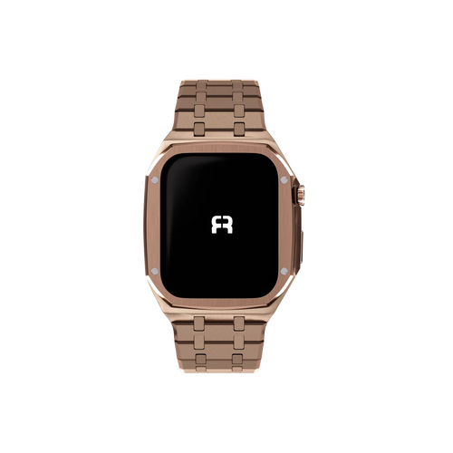 Reqior Apple Watch 45mm Hülle mit integriertem Stahlarmband (Roségold)
