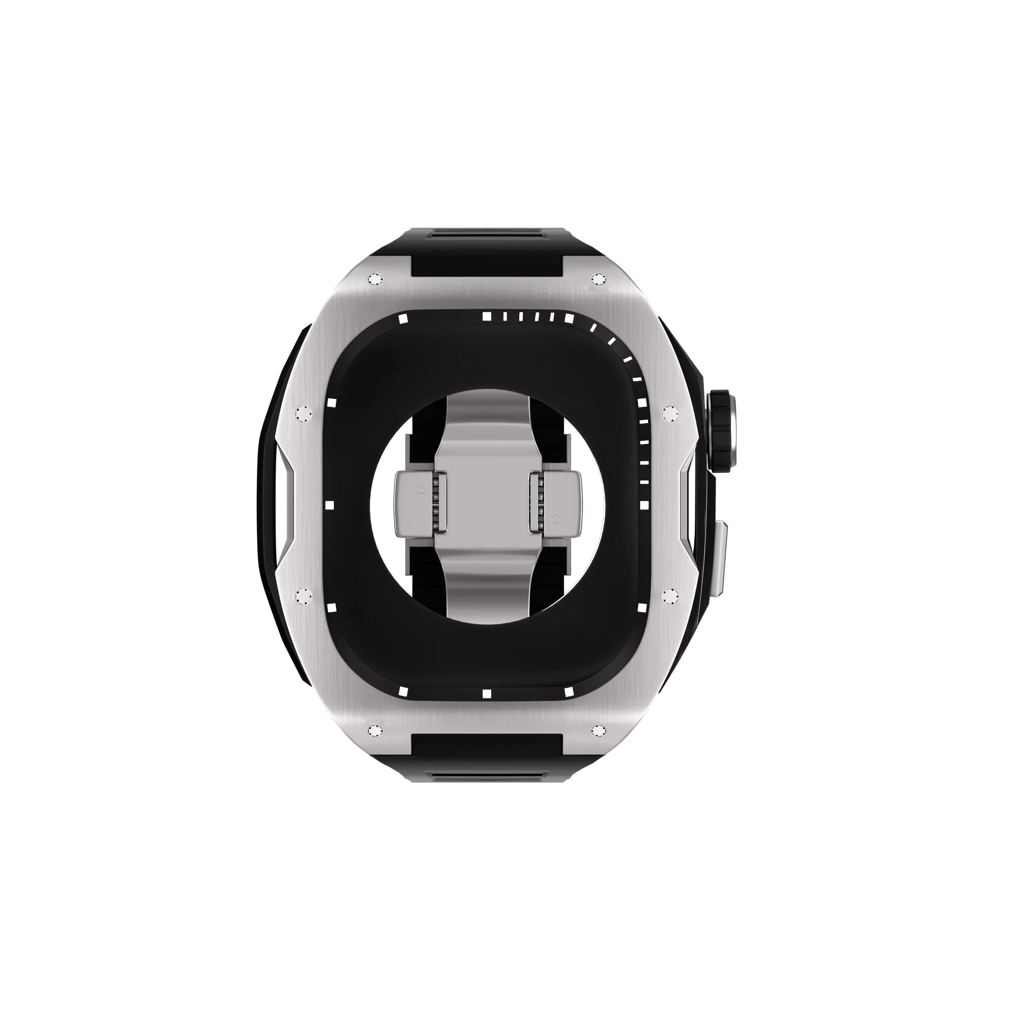 Reqior Apple Watch 45mm Hülle mit integriertem Gummi-Armband (Silber)