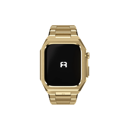 Reqior Apple Watch 45mm Case with Steel Strap 'Nautilus' (Gold)