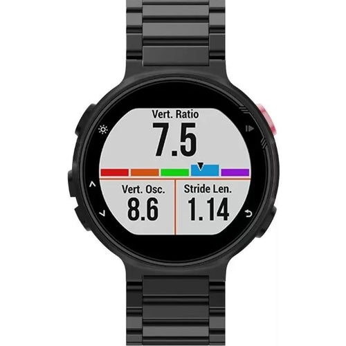 Steel Strap, black, on a watch, direct front view