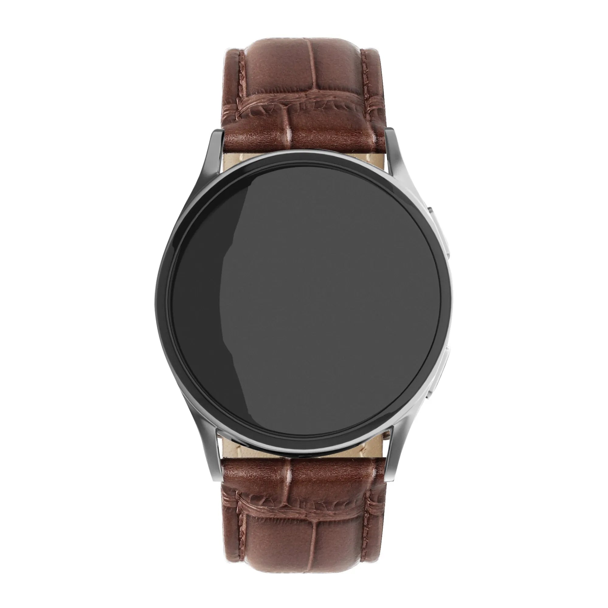 Bracelet cuir à effet crocodile Oppo Watch S (marron)