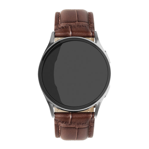 Uhrenarmband Leder Kroko 22mm - Schnellverschluss (Braun)