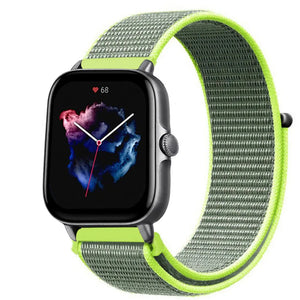 Nylon Strap, fluorescent, on a watch, direct front view