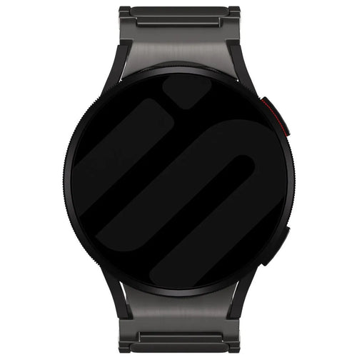 Titanium Strap 'One Push', graphite, on a watch, direct front view