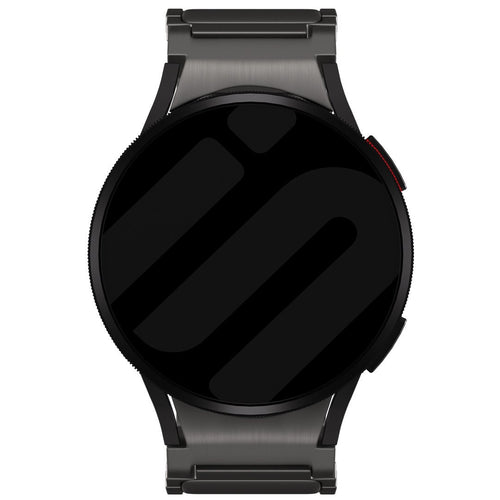 Titanium Strap 'One Push', graphite, on a watch, direct front view