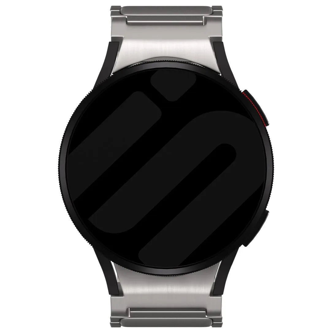 Titanium Strap 'One Push', on a watch, direct front view