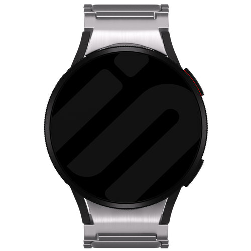 Titanium Strap 'One Push', silver, on a watch, direct front view
