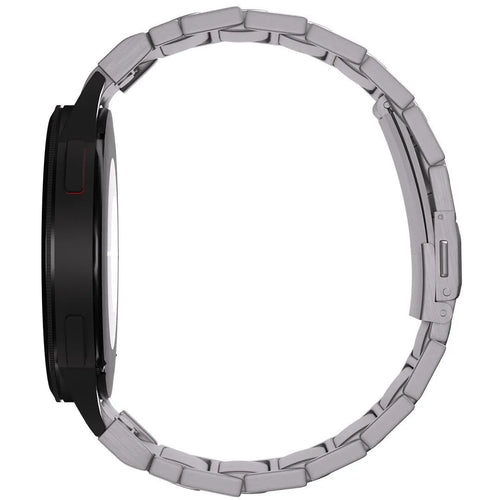 Titanium Strap 'One Push', silver, on a watch, direct front view