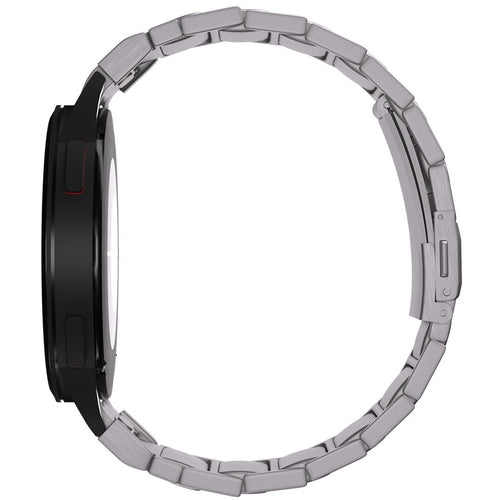 Titanium Strap 'One Push', silver, on a watch, direct front view