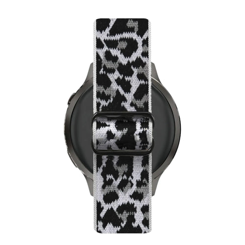 Bandz Oozoo Smartwatch 20mm Elastische nylon band (white leopard)