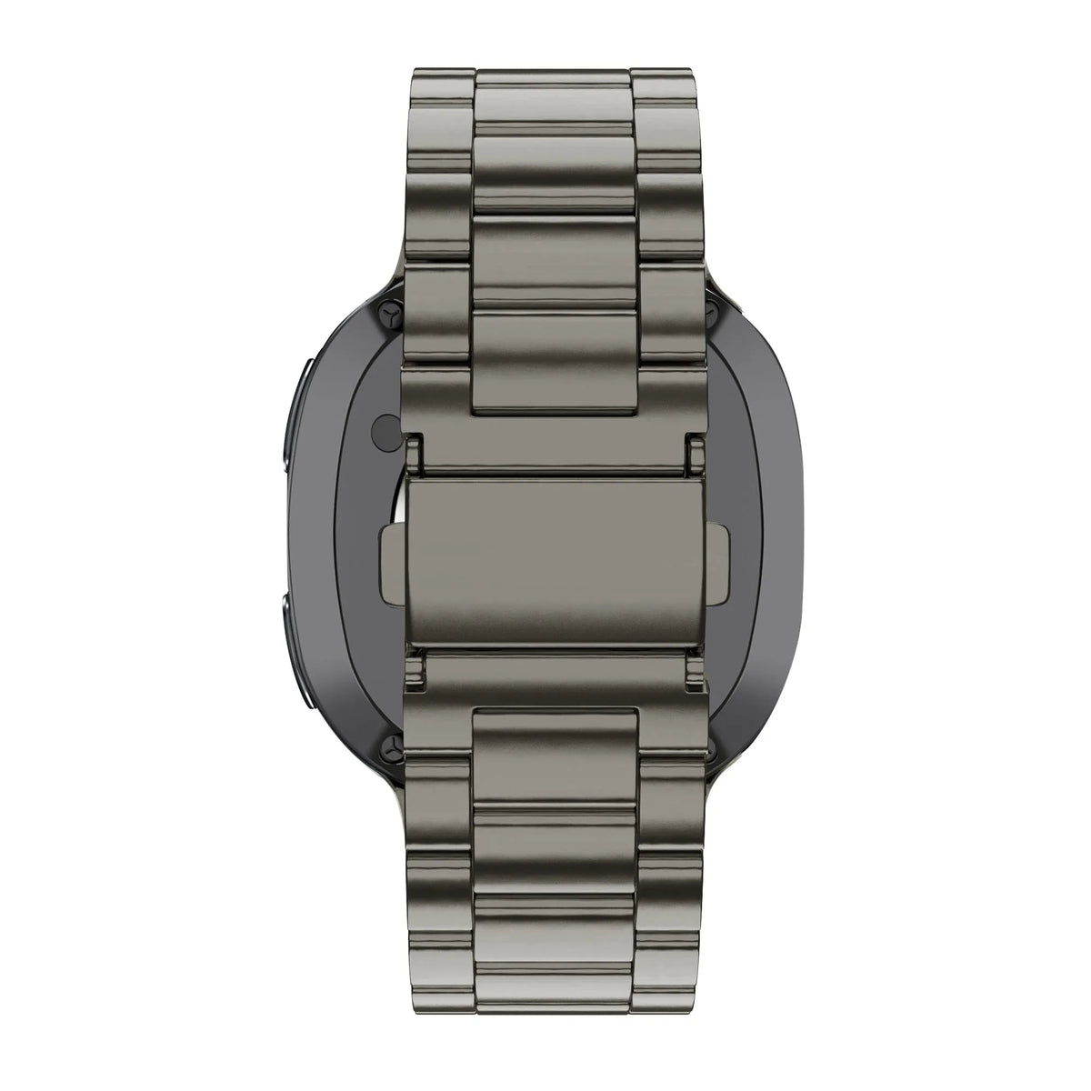 Steel Strap 'Classic', graphite, on a watch, direct rear view