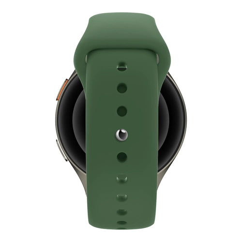 Silicone Sport Strap 'Easy Fit', green, on a watch, direct rear view