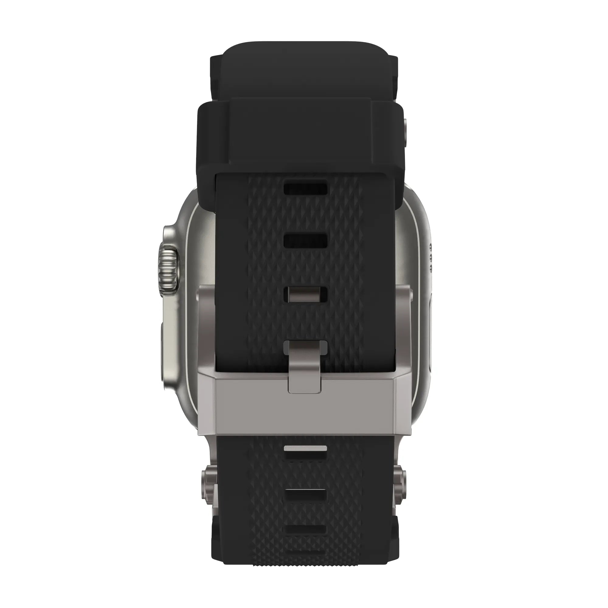 Bandz Apple Watch Silikonarmband 'Explorer' (Schwarz mit Titan)