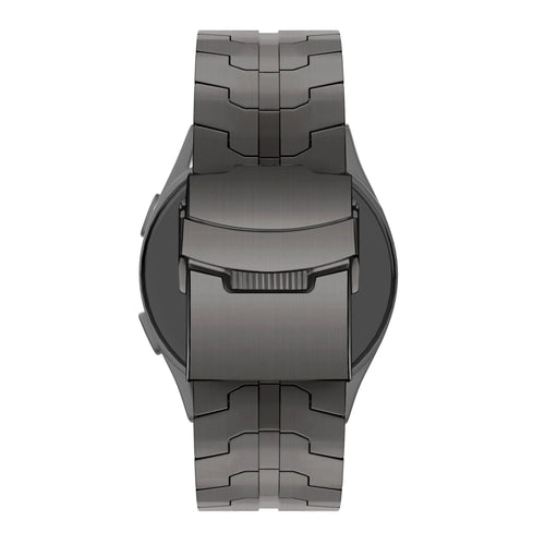 Steel Strap 'Iron', graphite, on a watch, direct rear view