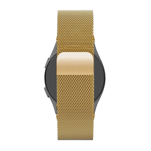 Milanese Loop Strap, gold, on a watch, direct rear view