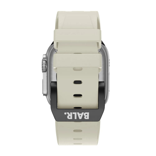 BALR Apple Watch Ultra liquid siliconen band (beige/zwart)