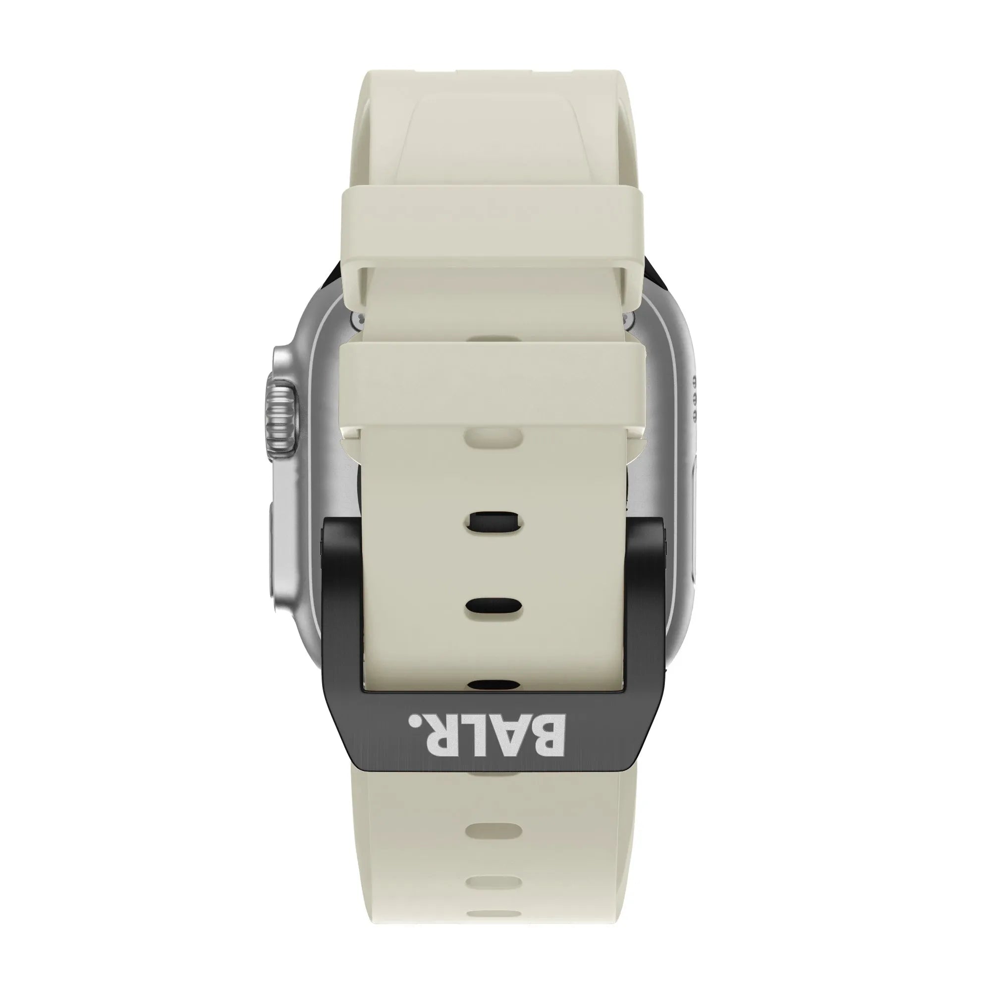 BALR Apple Watch Ultra liquid siliconen band (beige/zwart)