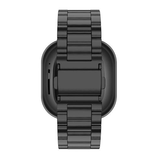Steel Strap 'Classic', black, on a watch, direct rear view